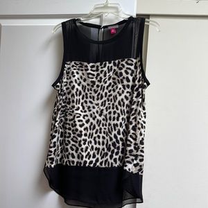 Animal print is back! Vince Camuto black leopard no sleeve tank
